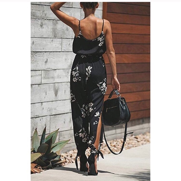 Maddie Floral Slit Jumpsuit - Picture 2 of 7